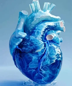 Realistic Blue Heart Diamond Painting