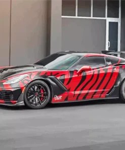 Red And Black Corvette Diamond Painting