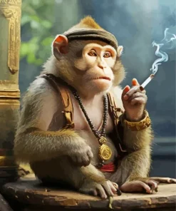 Smoking Monkey Diamond Painting