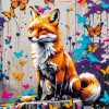 Splash Fox And Butterflies Diamond Painting