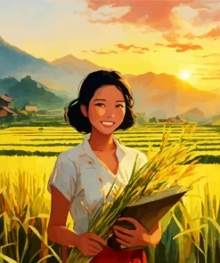 Vietnamese Girl Diamond Painting