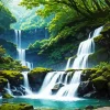 Waterfall Forest Art Diamond Painting