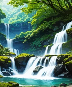 Waterfall Forest Art Diamond Painting