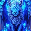 Winged Blue Lion Diamond Painting