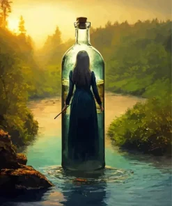 Woman In A Bottle Diamond Painting