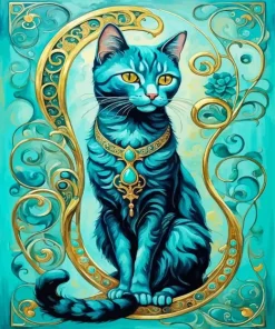 Blue Cat Diamond Painting