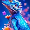 Blue Bearded Dragon Diamond Painting