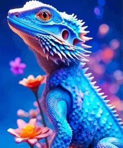 Blue Bearded Dragon Diamond Painting