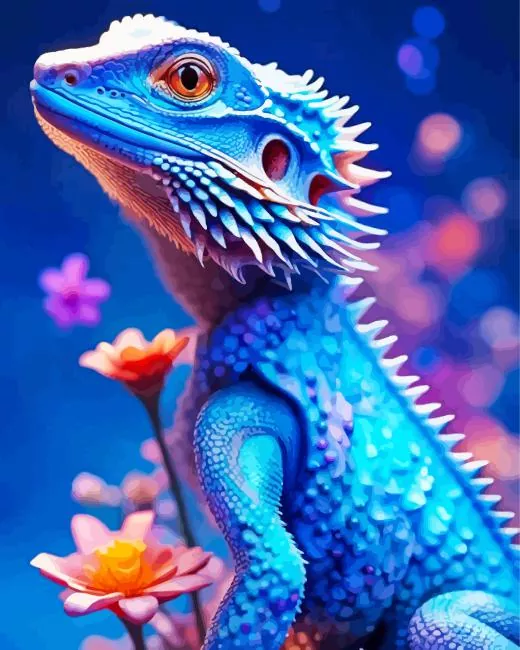 Blue bearded dragon Diamond Paints Blue Bearded Dragon Diamond Painting
