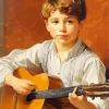 Boy Holding Guitar Diamond Painting