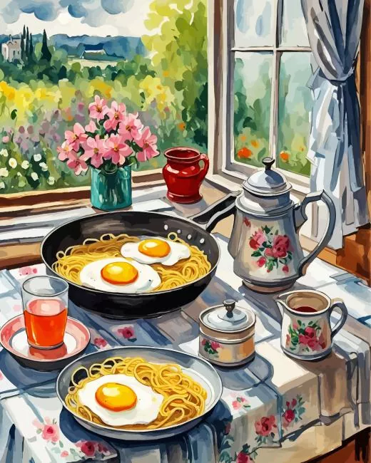 Breakfast with garden view Diamond Paints Breakfast With Garden View Diamond Painting