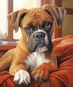 Brown Boxer Puppy Diamond Painting