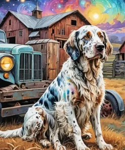 English Setter Dog Animal Diamond Painting