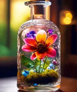 Flowers Inside a Bottle Diamond Painting