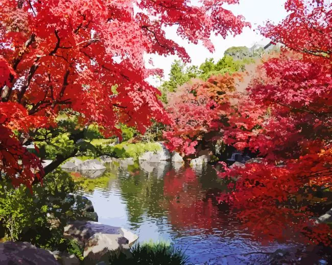 Kokoen garden in japan Diamond With Numbers Kokoen Garden In Japan Diamond Painting