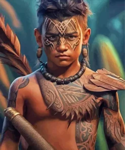 Native Warrior Boy Diamond Painting