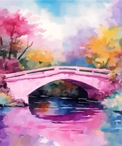 Pink Bridge Art Diamond Painting