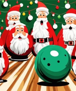 Santa Bowling Diamond Painting