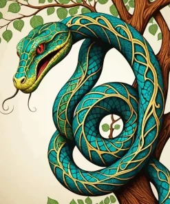 Snake On Branch Diamond Painting