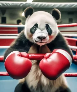 The Boxer Panda Diamond Painting