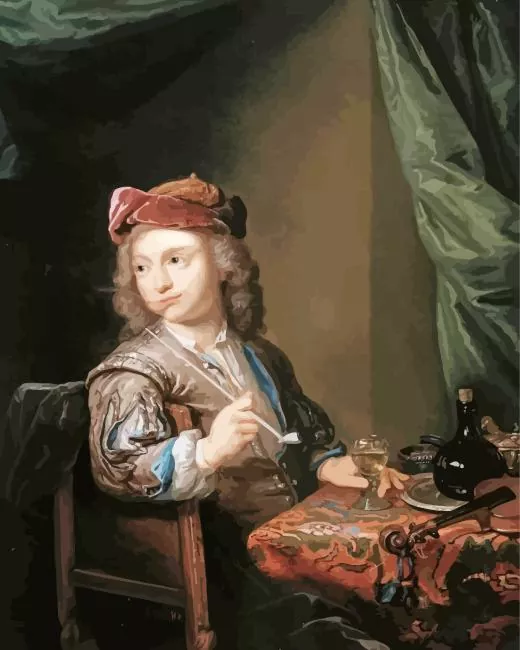 Victorian boy smoking art Diamond By Numbers Victorian Boy Smoking Art Diamond Painting
