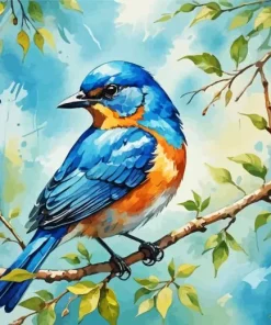 Bird On Branch Art Diamond Painting