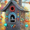 Black Birdhouse Diamond Painting