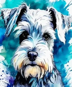 Blue Dog Schnauzer Miniature Diamond Painting