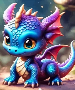 Blue Dragon Baby Art Diamond Painting