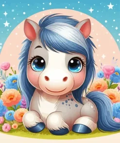 Blue Horse Animal Diamond Painting