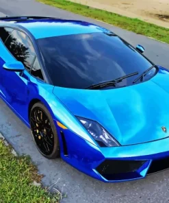 Blue Lamborghini Car Diamond Painting