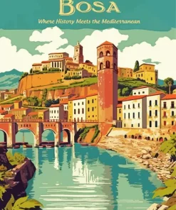 Bosa Italy Poster Diamond Painting
