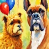 Boxer Brown Dog With Llama Diamond Painting