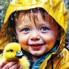 Boy And Duck Diamond Painting