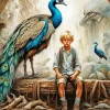 Boy And Peacock Diamond Painting