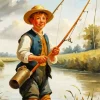 Boy Fishing Diamond Painting