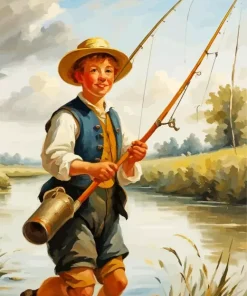 Boy Fishing Diamond Painting