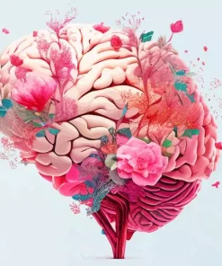 Brain With Flowers Diamond Painting