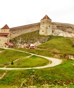 Brasov Cetatea Rasnov Castle Diamond Painting
