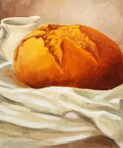 Bread And Milk Art Diamond Painting