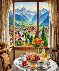 Breakfast In Mountains Diamond Painting