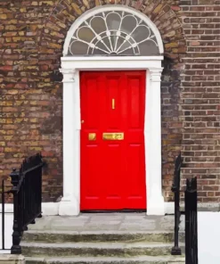 Brick Red Door Diamond Painting