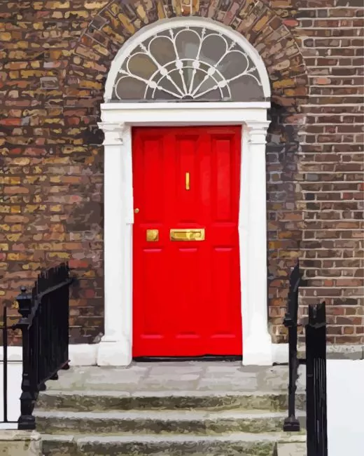 brick red door Diamond Paints Brick Red Door Diamond Painting
