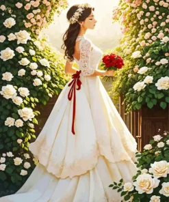Bride Holding Flowers Diamond Painting