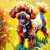 Brown Poodle Dog Diamond Painting