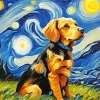 Cool Dog Starry Night Diamond Painting