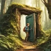 Cool Door In A Forest Art Diamond Painting