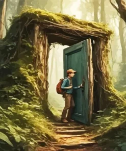 Cool Door In A Forest Art Diamond Painting