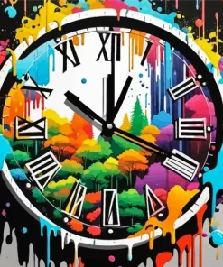 Cool Dripping Clock Art Diamond Painting