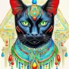 Cool Egyptian Black Cat Art Diamond Painting